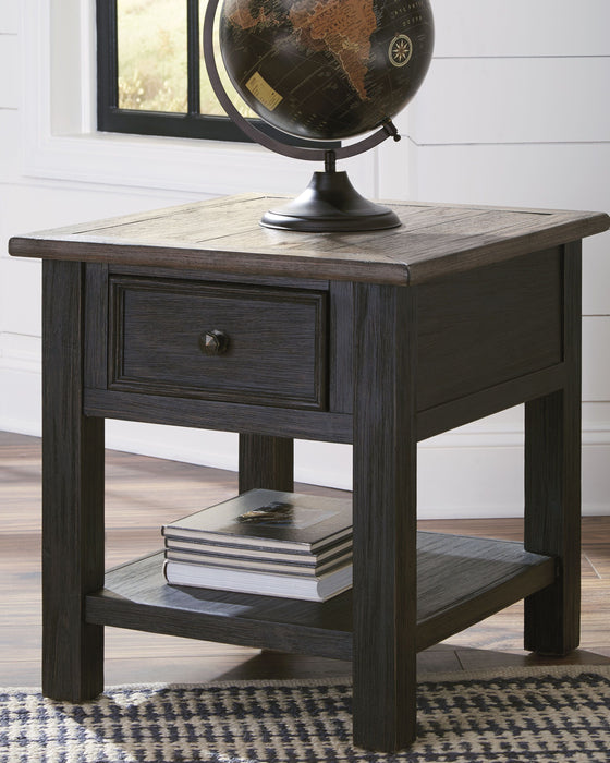 Tyler Creek - Grayish Brown / Black - Rectangular End Table - Simple Home Plus