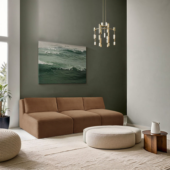 Shaggy - Fabric 3 Seat Modular Armless Sofa - Simple Home Plus
