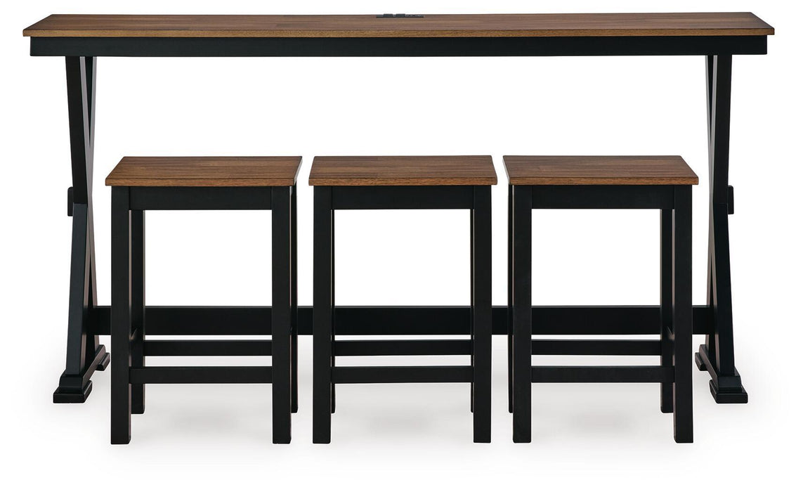 Wildenauer - Rectangular Dining Room Counter Table Set (Set of 4) - Brown / Black - Simple Home Plus