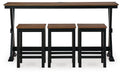 Wildenauer - Rectangular Dining Room Counter Table Set (Set of 4) - Brown / Black - Simple Home Plus