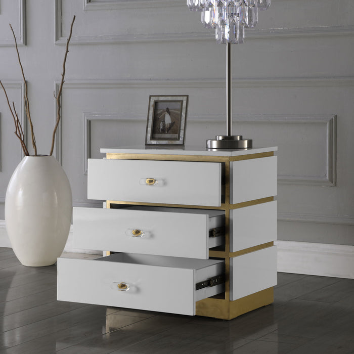 Esme - Side Table - White Lacquer - Simple Home Plus