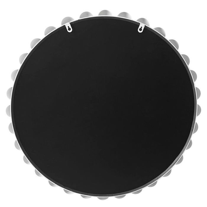 Marlowe - Big Beaded Round Wall Mirror - White - Simple Home Plus