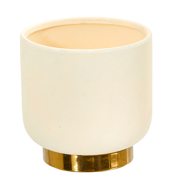 8" Elegance Ceramic Planter with Gold Accents