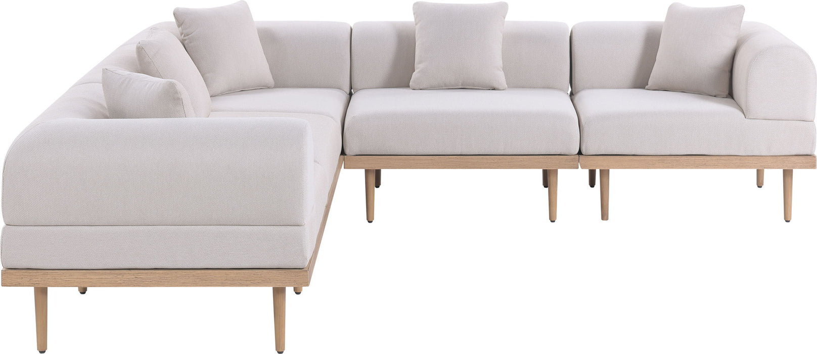 Laguna - 5 Piece 106.5" Upholstered Outdoor Patio Modular Sectional - Simple Home Plus