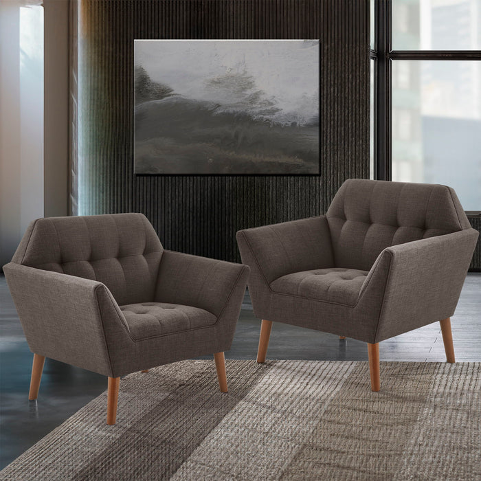 Newport - Wide Mid-Century Modern Lounge Chair (Set of 2) - Charcoal - Simple Home Plus