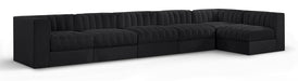 Rummi - Velvet Performance Fabric Upholstered 6 Piece Modular Sectional, L-Shaped (Right) - Simple Home Plus