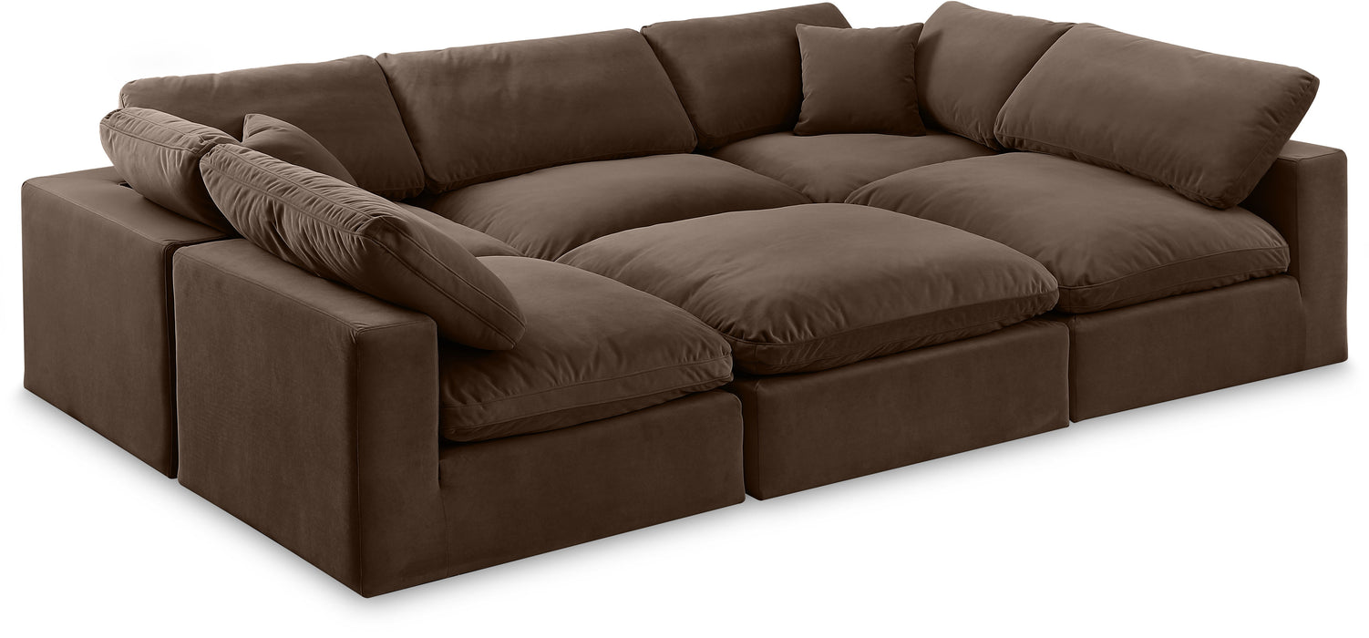 Comfy - 6 Piece Velvet Sectional - Simple Home Plus