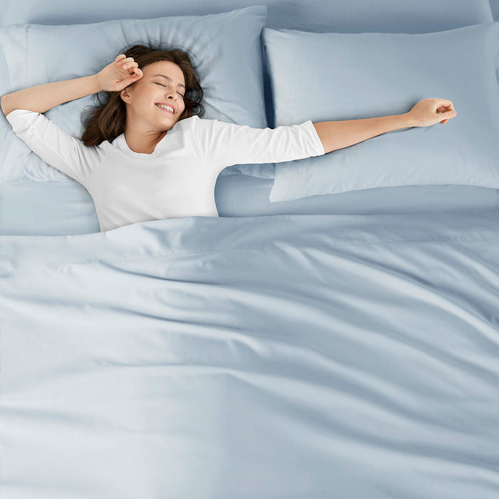 Microfiber - All Season Soft Touch Sheet Set - Light Blue - Simple Home Plus