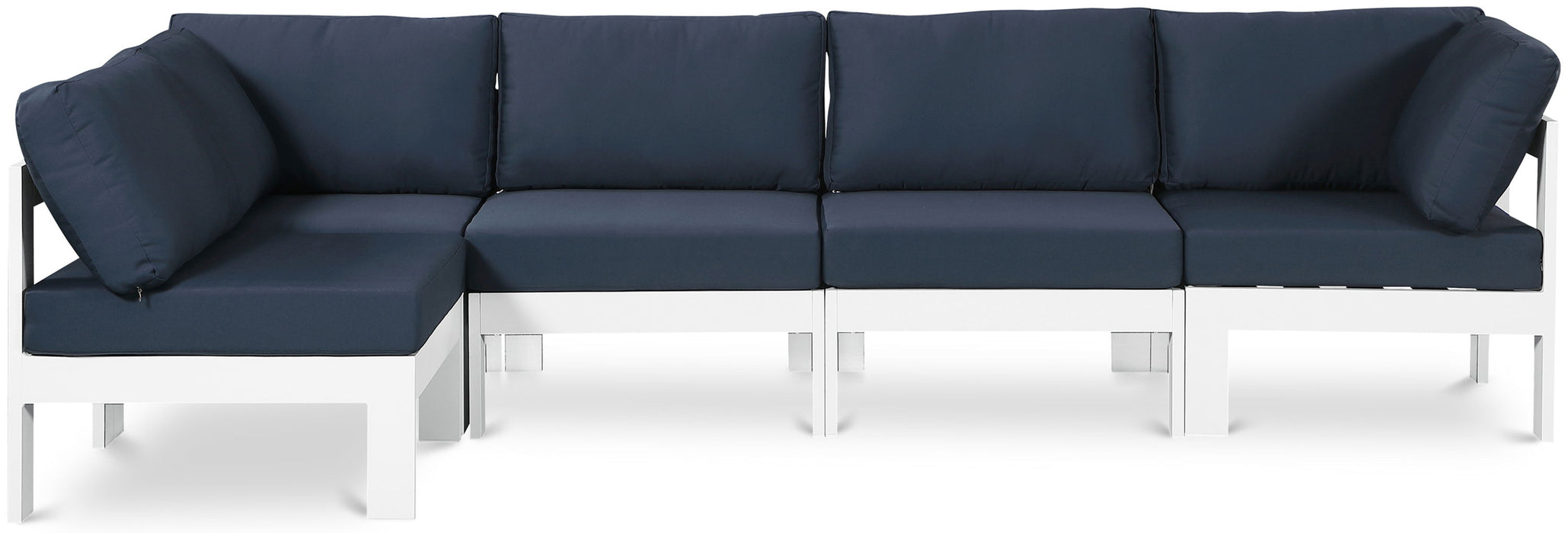Nizuc - Outdoor Patio 5 Piece Modular Sectional With White Frame - Simple Home Plus