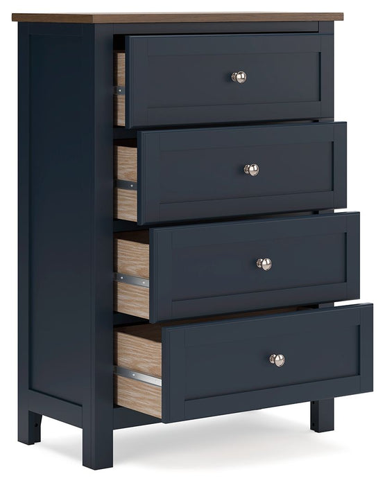 Landocken - Brown / Blue - Four Drawer Chest - Simple Home Plus