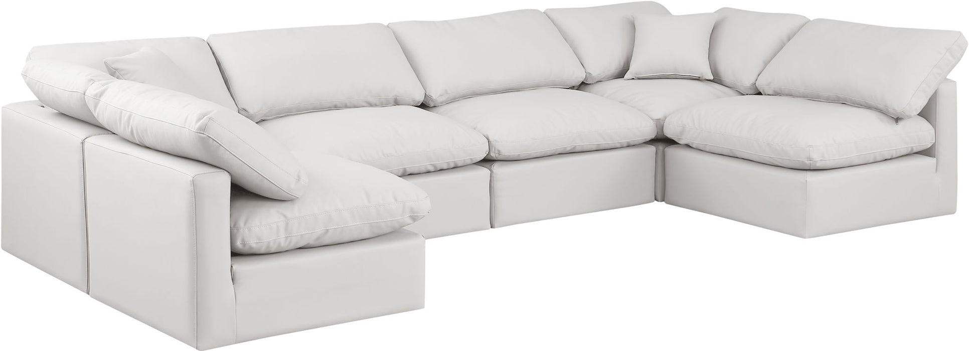 Indulge - Faux Leather 6 Piece Modular U-Shaped Sectional - Simple Home Plus