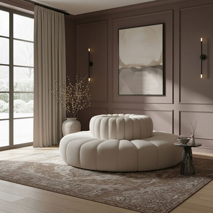 Arc - Boucle Fabric 8 Piece Round Modular Sofa - Simple Home Plus