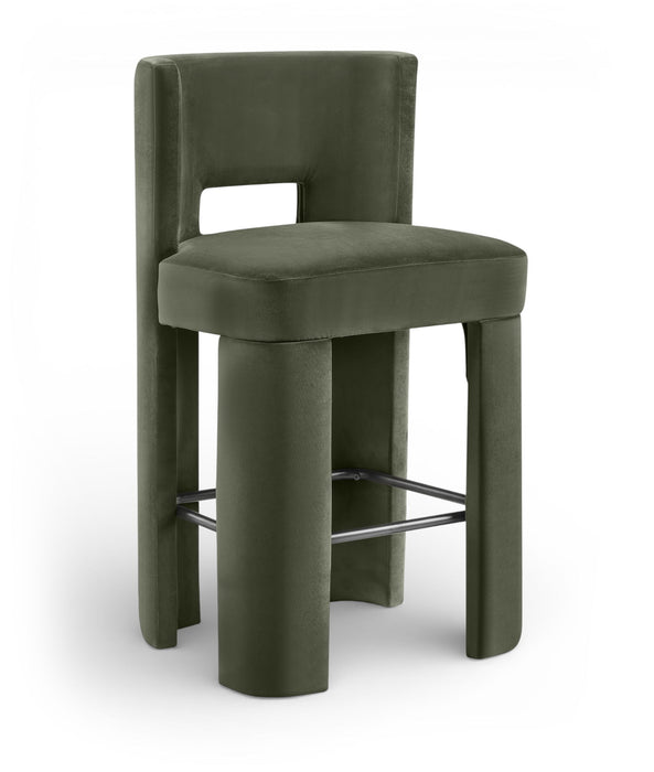 Zuno - Velvet Performance Fabric Upholstered Bar Stool (Set of 2) - Simple Home Plus