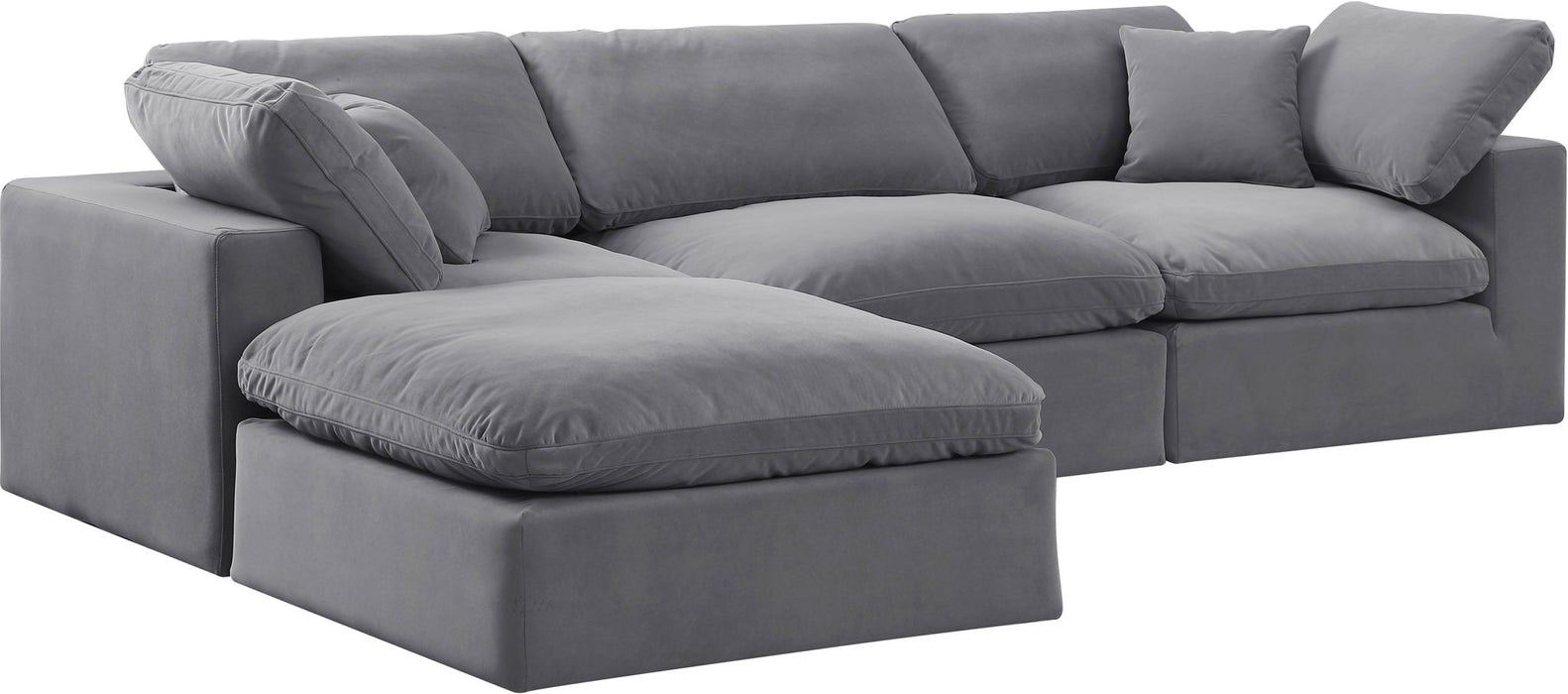 Comfy - 4 Piece Velvet Modular Sectional With Chaise - Simple Home Plus