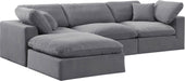 Comfy - 4 Piece Velvet Modular Sectional With Chaise - Simple Home Plus
