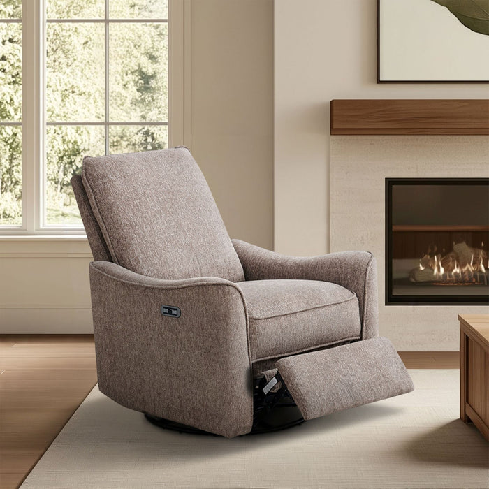 Cameron - Power Recliner 3-in-1 With Swivel, Glider, Charging Station - Taupe