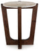 Tanidore - Warm Brown - Round End Table - Simple Home Plus