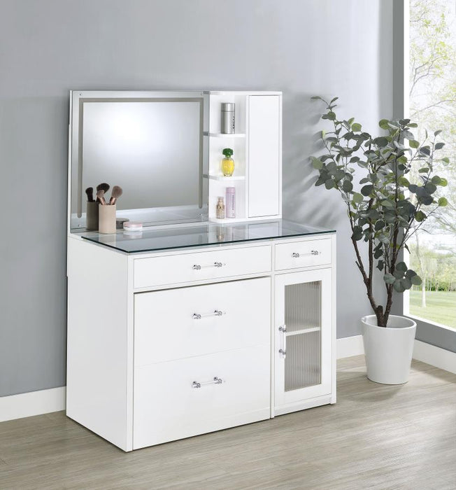 Flora - 2-Drawer Vanity Set With LED Mirror - Simple Home Plus