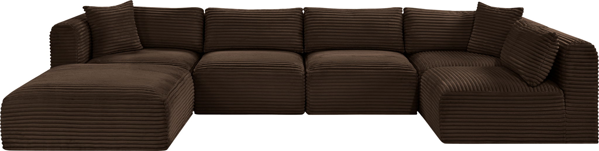Shaggy - 6 Piece Modular U-Shaped Sectional - Simple Home Plus