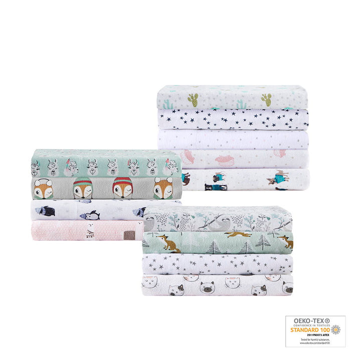 Cozy Soft - Novelty Print Sheet Set - Gray / Pink Dots