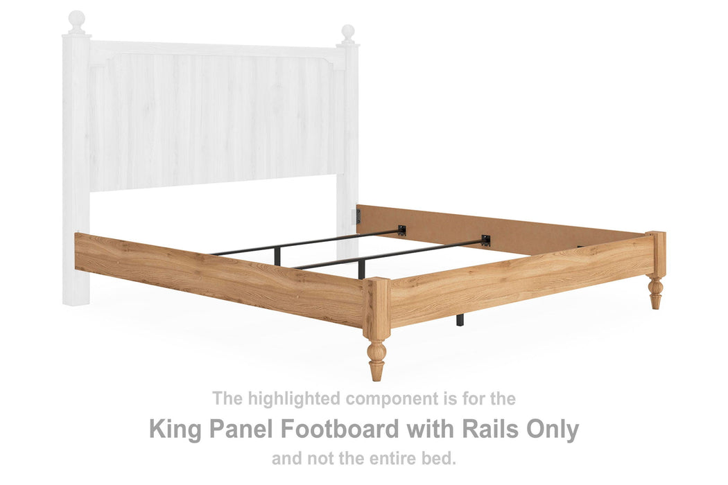 Aleaport - King Panel Footboard With Rails - Warm Brown - Simple Home Plus