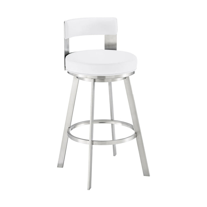 Lynof - Swivel Bar Stool - Brushed Stainless Steel Finish