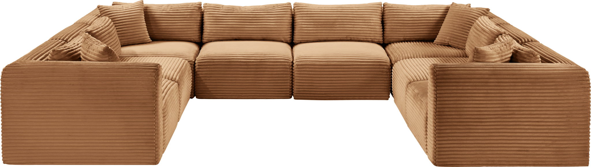 Shaggy - Fabric 8 Piece Modular U-Shaped Sectional - Simple Home Plus