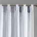 Veronica - 50x84" Poly Printed Curtain Panel With Tufted Stripe And Lining - White / Navy - Simple Home Plus