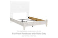 Paxberry - Full Panel Footboard w/Rails - Whitewash - Simple Home Plus