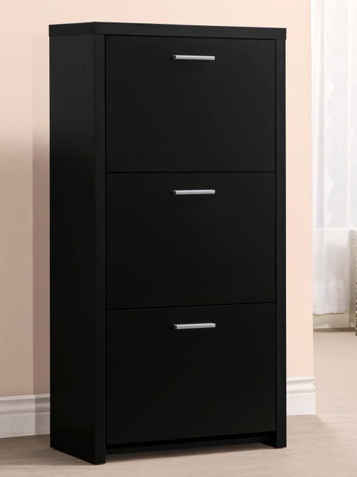 Vivian - 3-Drawer Shoe Cabinet - Black - Simple Home Plus