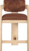 Sacha - Velvet Stool With Natural Base - Simple Home Plus