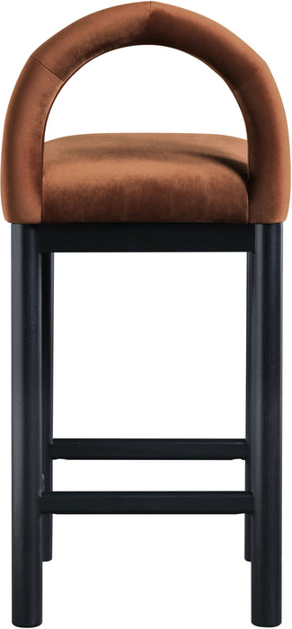 Conrad - Velvet Counter Stool With Black Legs - Simple Home Plus