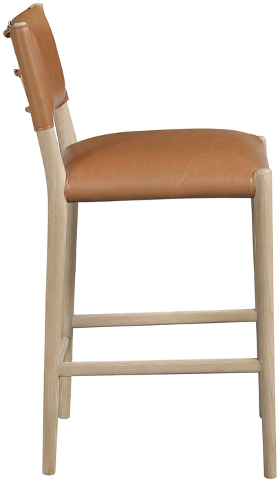 Andie - Vegan Leather Upholstered Counter Stool - Natural Base - Simple Home Plus