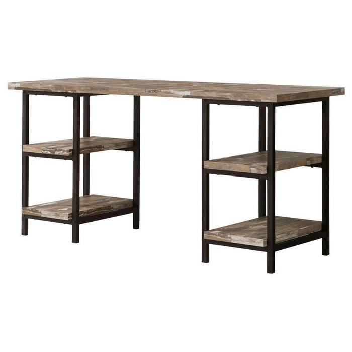 Kemper - 4-Shelf Writing Desk - Weathered Brown - Simple Home Plus