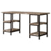 Kemper - 4-Shelf Writing Desk - Weathered Brown - Simple Home Plus