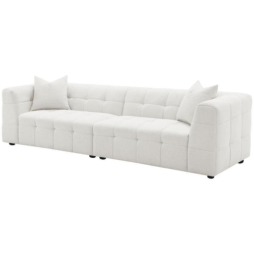 Everly - Boucle Upholstered Extra Long Sofa - White - Simple Home Plus