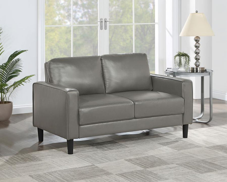Ruth - Upholstered Track Arm Loveseat - Simple Home Plus