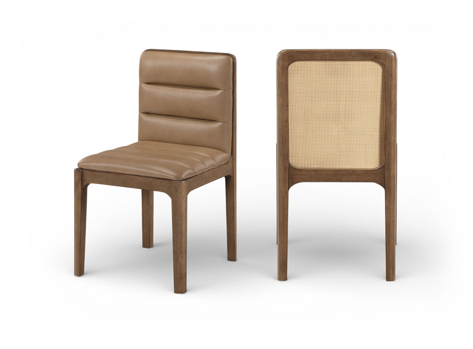 Ellis - Vegan Leather Upholstered Dining Chair (Set of 2) - Tan - Simple Home Plus
