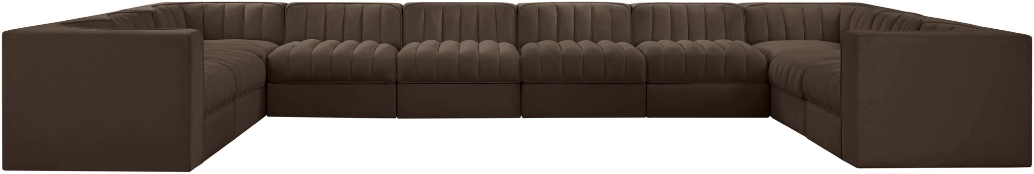 Rummi - Velvet Performance Fabric Upholstered 10 Piece Modular Sectional - Simple Home Plus