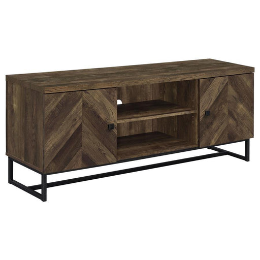 Myles - 2 Door Engineered Wood TV Stand - Rustic Oak - Simple Home Plus
