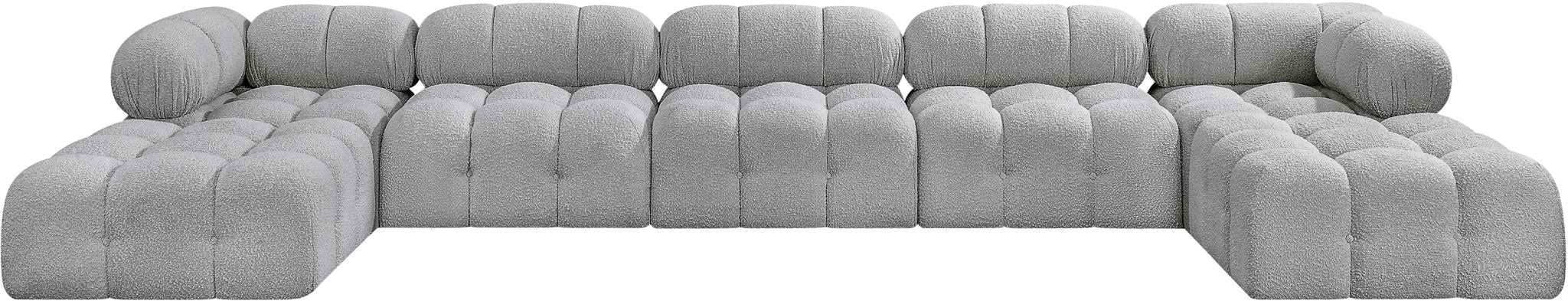 Ames - 7 Piece Fabric Modular U-Shaped Sectional - Simple Home Plus