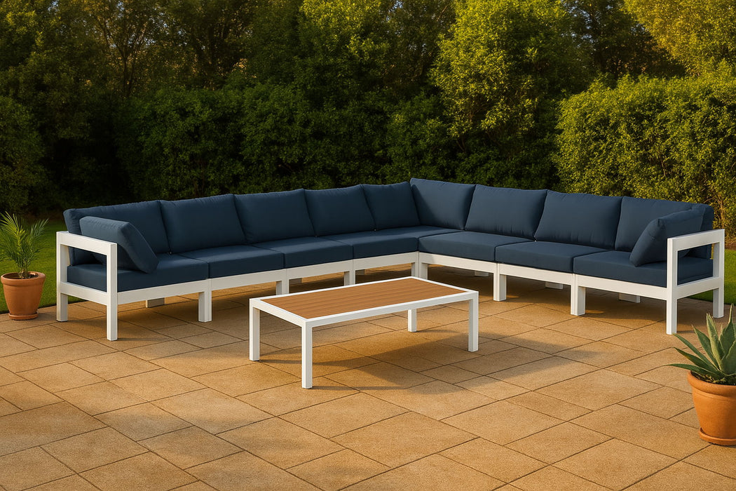 Nizuc - Outdoor Patio 8 Piece Modular Sectional With White Frame - Simple Home Plus