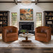 Capstone - Tufted Barrel Swivel Chair - Brown - Simple Home Plus