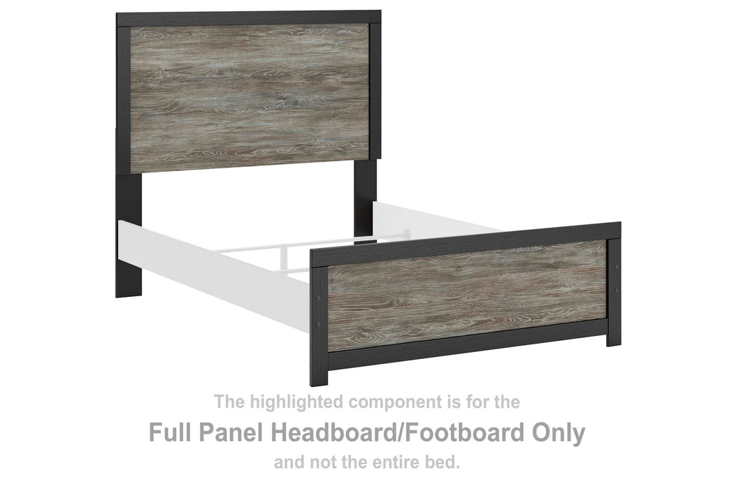 Broachmyn - Full Panel Headboard/Footboard - Black / Gray - Simple Home Plus
