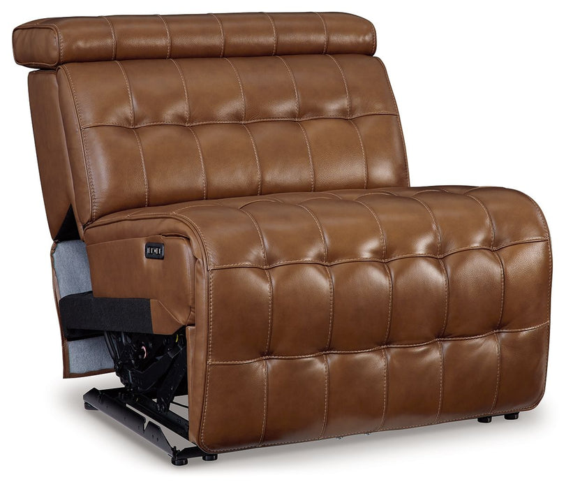 Temmpton - Power Armless Recliner With Adj Headrest - Chocolate - Simple Home Plus