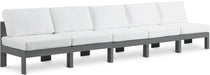 Nizuc - Outdoor Patio 5 Seat Modular Armless Sofa With Gray Frame - Simple Home Plus