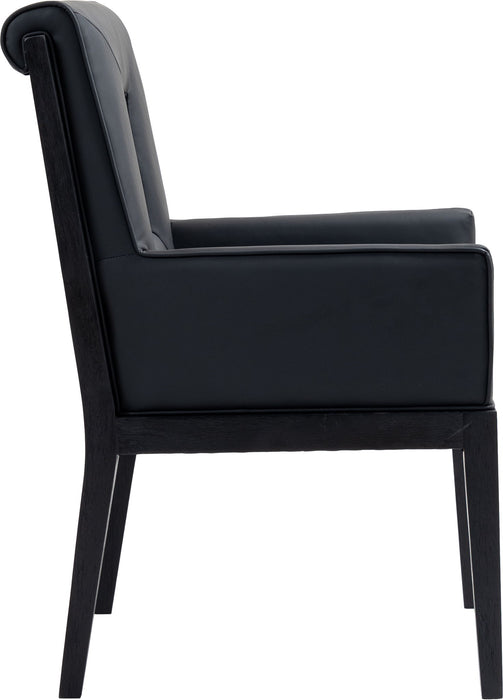 Gwendolyn - Faux Leather Dining Arm Chair With Black Frame - Simple Home Plus