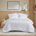 Logan - Full Striped Comforter Set - White - Simple Home Plus