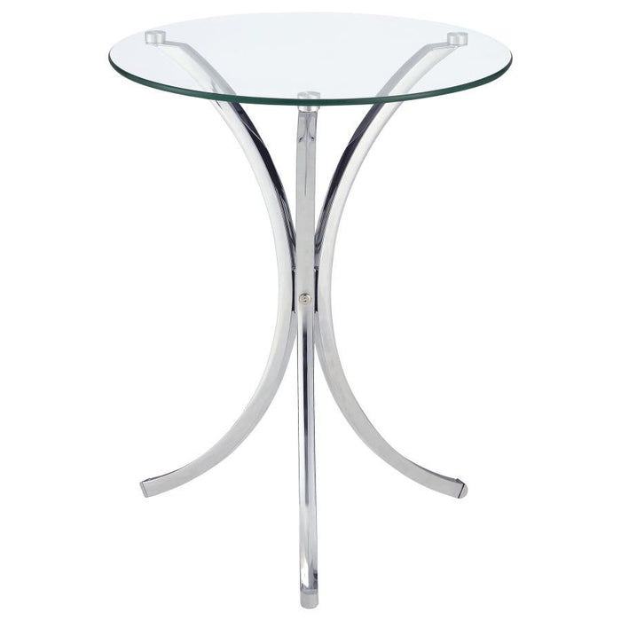 Eloise - Round Glass Top Accent Side Table - Chrome - Simple Home Plus