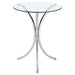 Eloise - Round Glass Top Accent Side Table - Chrome - Simple Home Plus